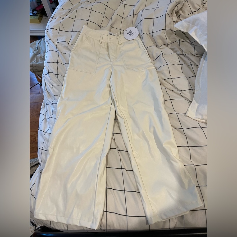 White leather pants from princess polly